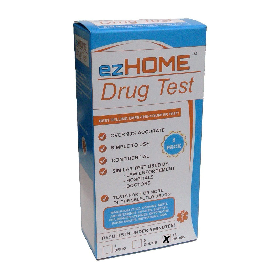 ezHome Drug Test 12 Drug Test - 9308T - MET, MDMA, AMP, MDA, THC, COC, OPI, BAR, BZD, PCP, MTD, OXY-Countrywide Testing