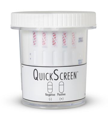 (25 Pack) 5 Panel QuickScreen Cup - 9147Z - AMP, COC, MET-500, OPI-300, THC + Timer - Made in USA-Countrywide Testing