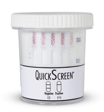 (25 Pack) 5 Panel QuickScreen Cup - 9162Z - BZD, COC, MET-500, OPI-300, THC + Timer-Countrywide Testing