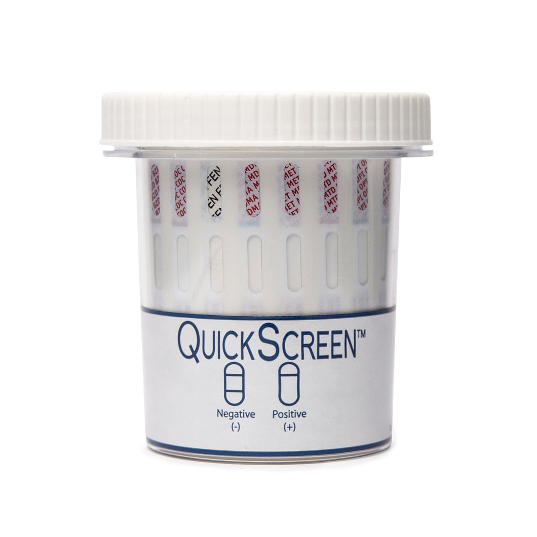 14 Panel QuickScreen Cup - 9422Z - AMP, BAR, BZD, BUP, COC-300, MDMA, FTN, MET-500, MTD, OPI-300, OXY, PCP, PPX, THC + Timer-Countrywide Testing