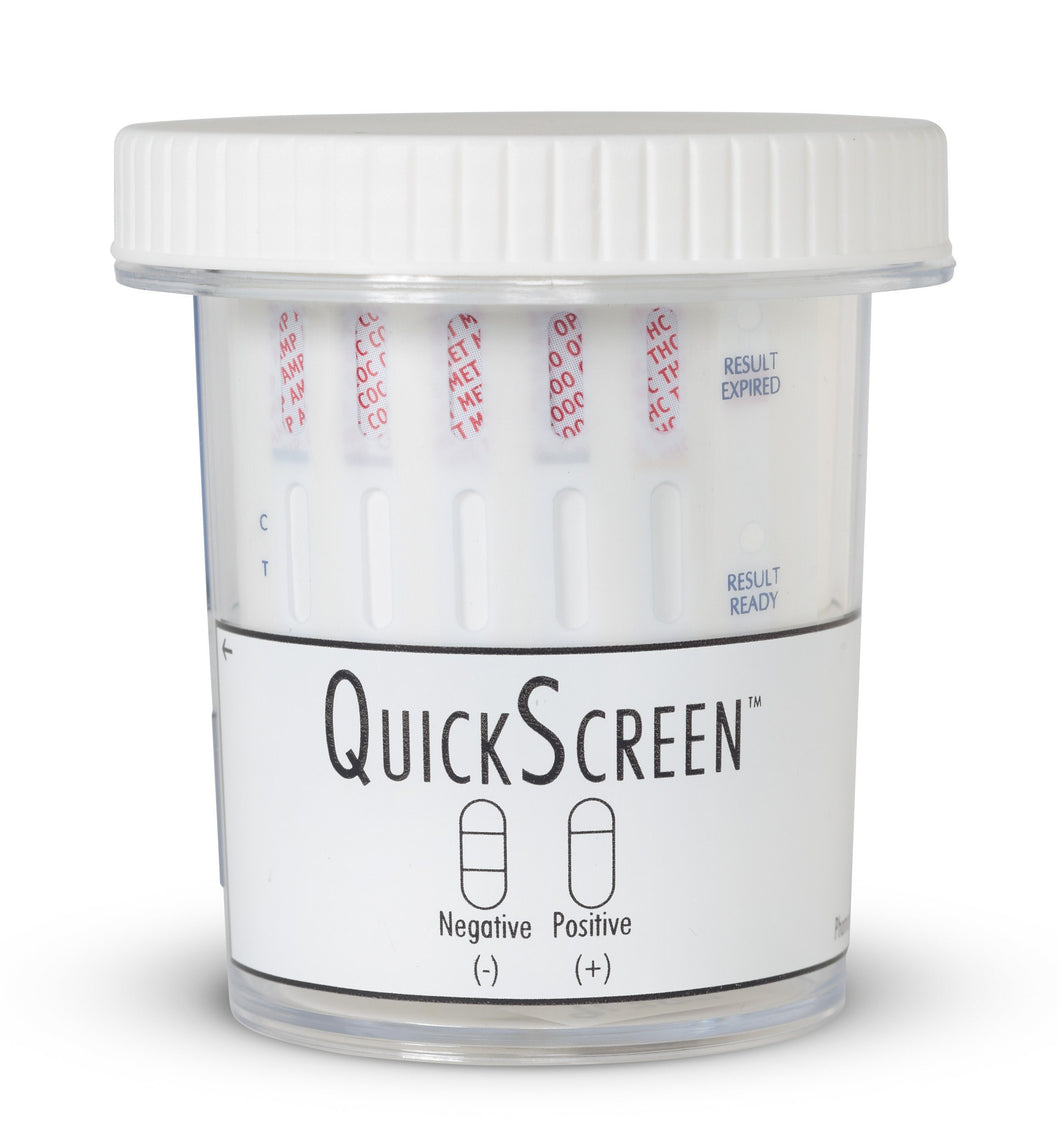 5 Panel QuickScreen Cup - 9178Z - Made in USA - AMP, COC, MET-500, OPI-2000, THC + Timer-Countrywide Testing