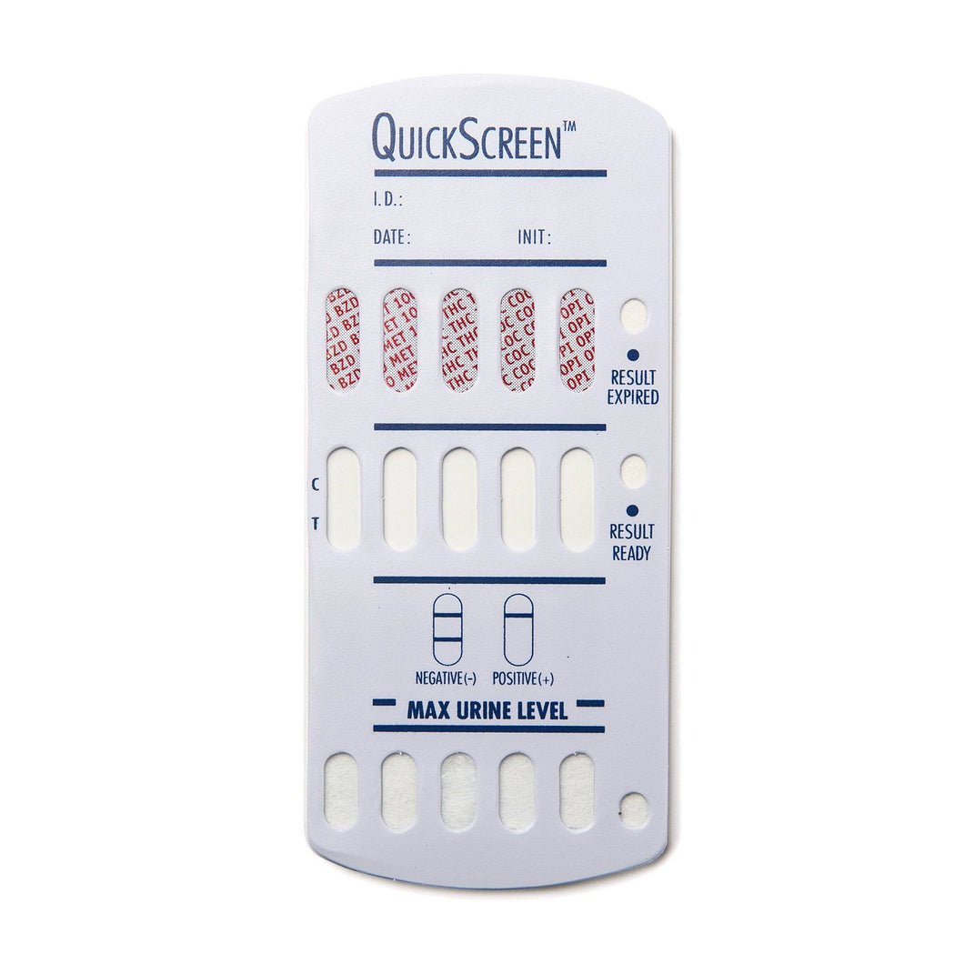 5 Panel QuickScreen Dip Card - 9145T - Made in USA - AMP, COC, OPI-300, PCP, THC + Timer-Countrywide Testing